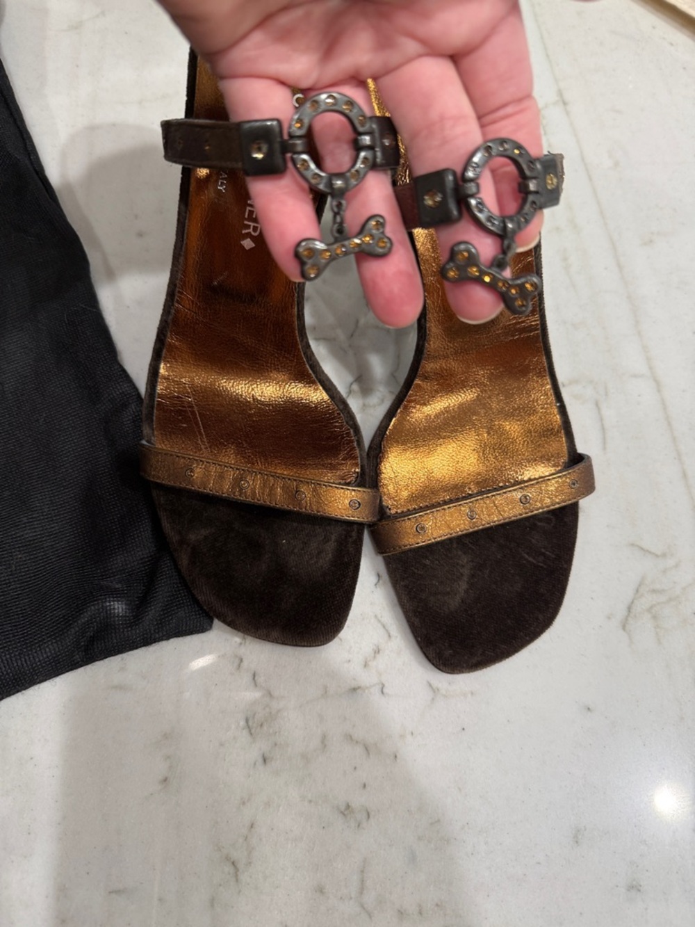 Donald J Pliner Bronze Couture Heels NWOT